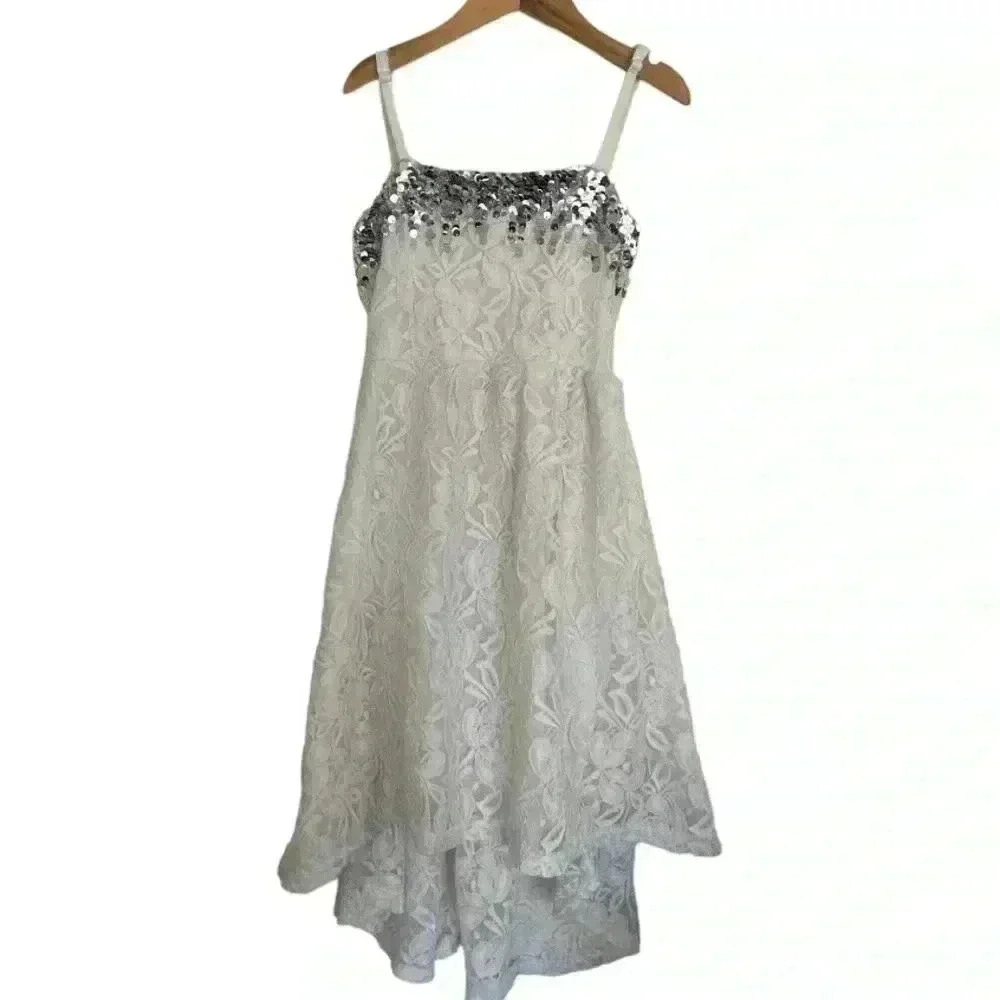 Liv & Lucy Girls Size 7 Sequined Lace Dress Sparkly Party Occasion Holiday Dress